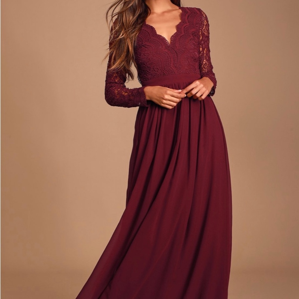 Lulu’s Awaken My Love Burgundy Dress